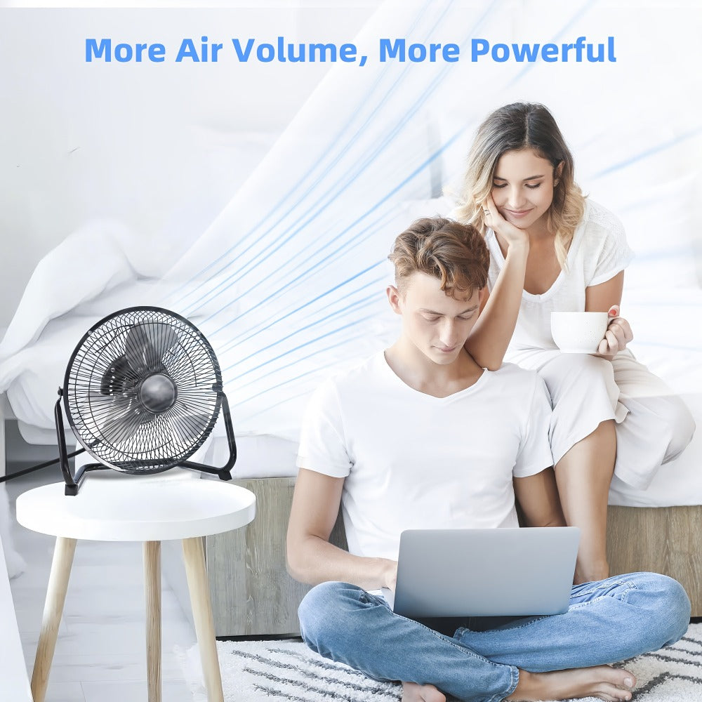 Industrial Floor Fan High Velocity 9 & 20 Inch – Metal Construction & Blades, 3-Speed Heavy Duty Fan for Industrial, Commercial & Garage Use | Silver, Black & Blue