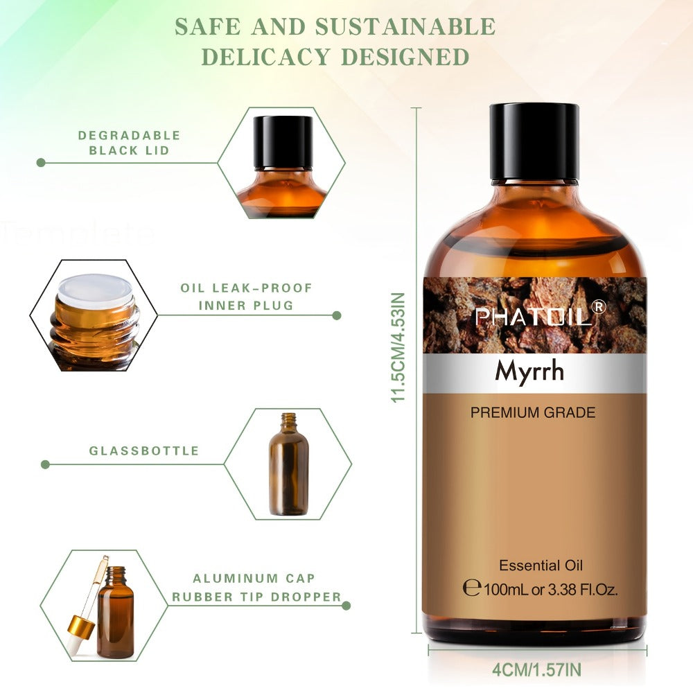 Myrrh Essential Oil for Diffuser and Candle Making (100ml Pure Undiluted Natural Oil)