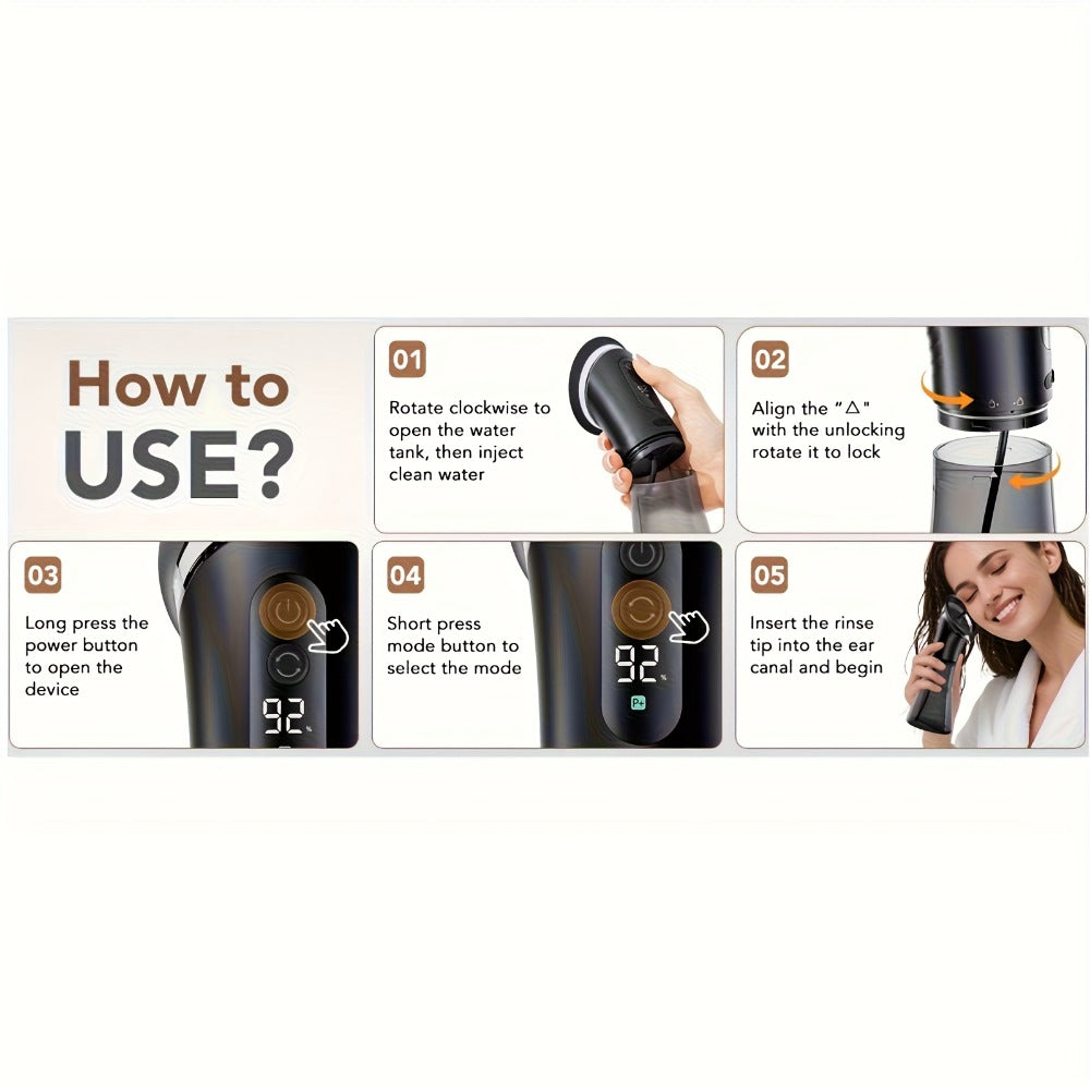 Ear Wax Removal Kit with Temp Sensor and Medical-Grade Safe Home Ear Care System