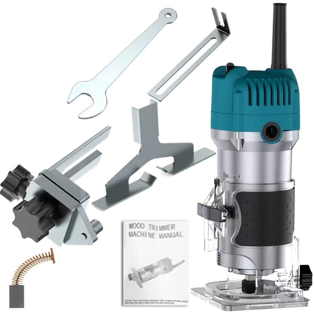 Wood Router with Wood Slotting and Optional 15pc Milling Cutter Set for Woodworking