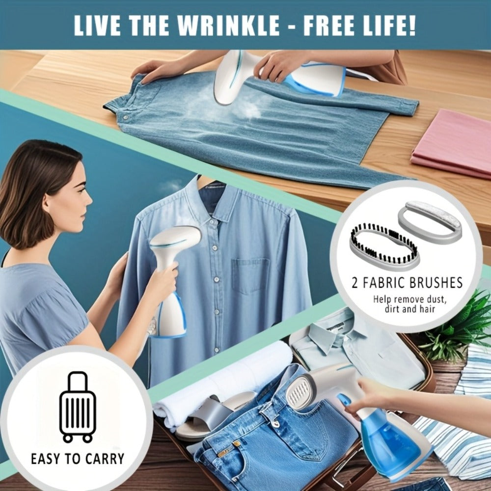 Garment Steamer, 9.47oz Removable Water Tank, Compact Mini Steam Iron for Clothes Home Travel Office