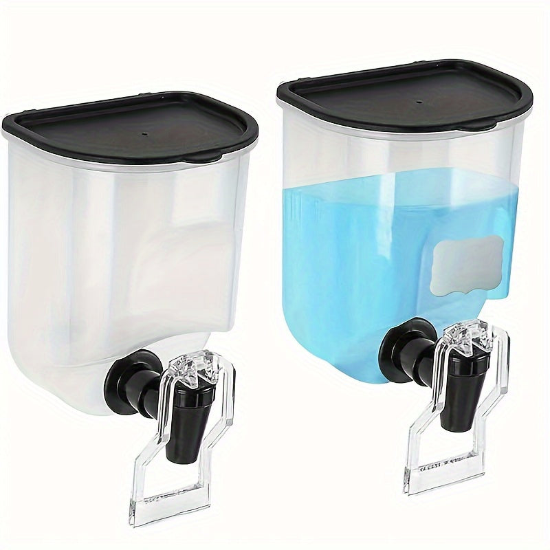 Mouthwash Dispenser with Wall Mounted 2-Pack 21 oz Plastic Container and Space Saving Bathroom Organizer for Countertop Storage