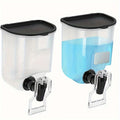 Mouthwash Dispenser with Wall Mounted 2-Pack 21 oz Plastic Container and Space Saving Bathroom Organizer for Countertop Storage