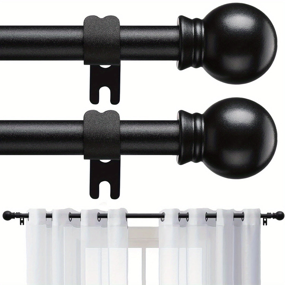 Adjustable Curtain Rod in an Adjustable Design for Living Room and Kitchen