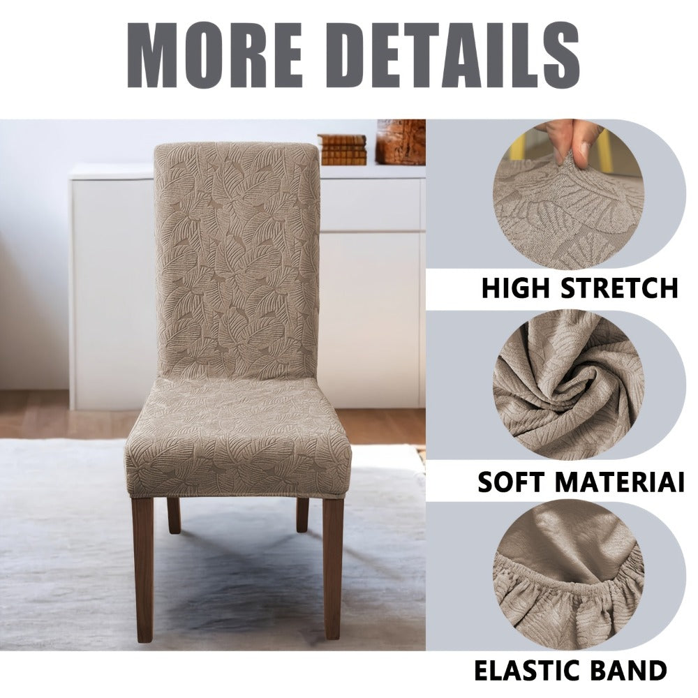 Chair Covers, Plant Print Slipcovers for Dining Room Kitchen Chairs, Elastic Parsons Chair Protector