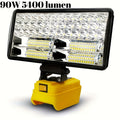 Cordless LED Work Light for DeWalt 20V Battery – 30W/90W 1800/5400 Lumen LED Floodlight | Battery Powered Work Light for Automotive Repair, Construction Site & Emergency Lighting | Battery Not Included