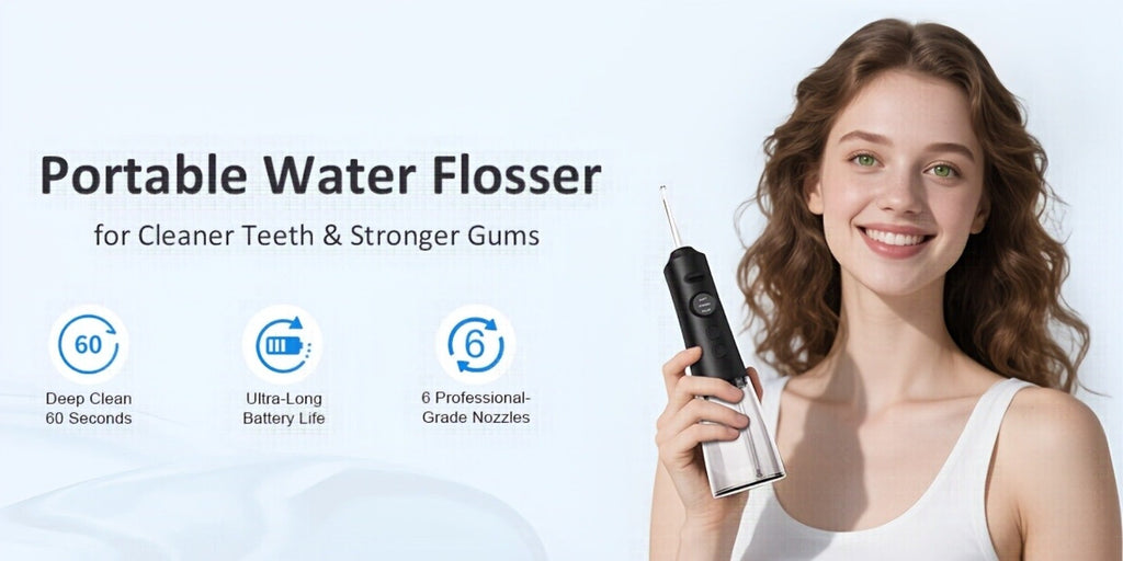 Water Flosser Cordless, Rechargeable Electric Dental Cleaner, Portable for Home & Travel Use