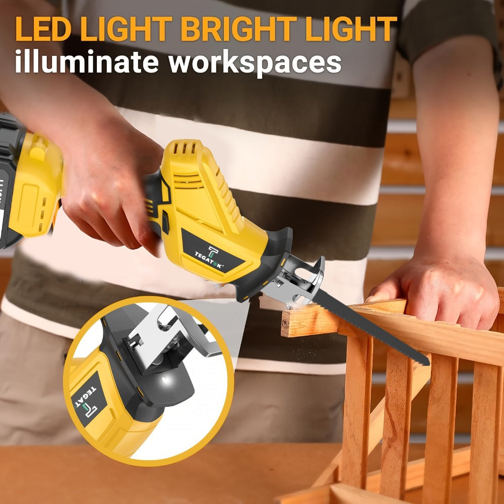 Electric Saw in an Electric Design with LED Light and Safety Lock