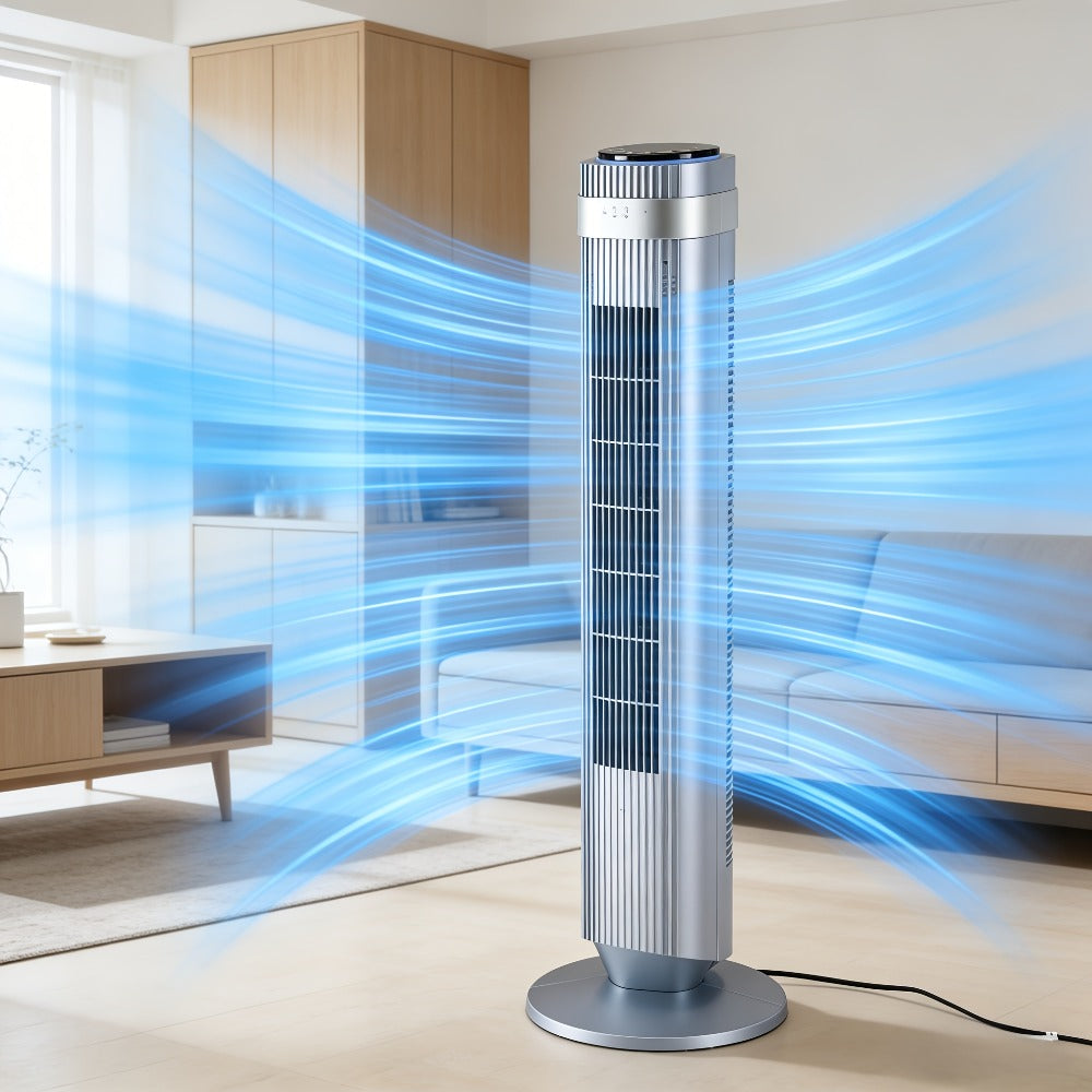 Tower Fan with LED Display 4 Speed Settings and 12-Hour Timer