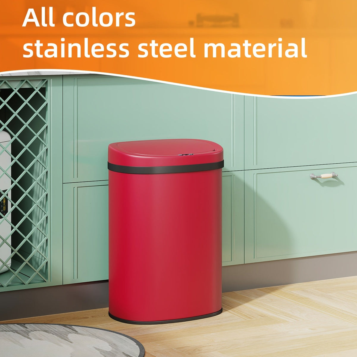 13 Gallon 50L Touchless Motion Sensor Trash Can for Kitchen and Home Office