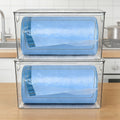Trash Bag Dispenser 2 Pack – Clear Stackable Garbage Bag Holder for 13/30/33 Gallon Bags, Under Sink Organizer, Locking Lid, Anti-Slip, Kitchen Pantry Laundry Room Cabinet Storage
