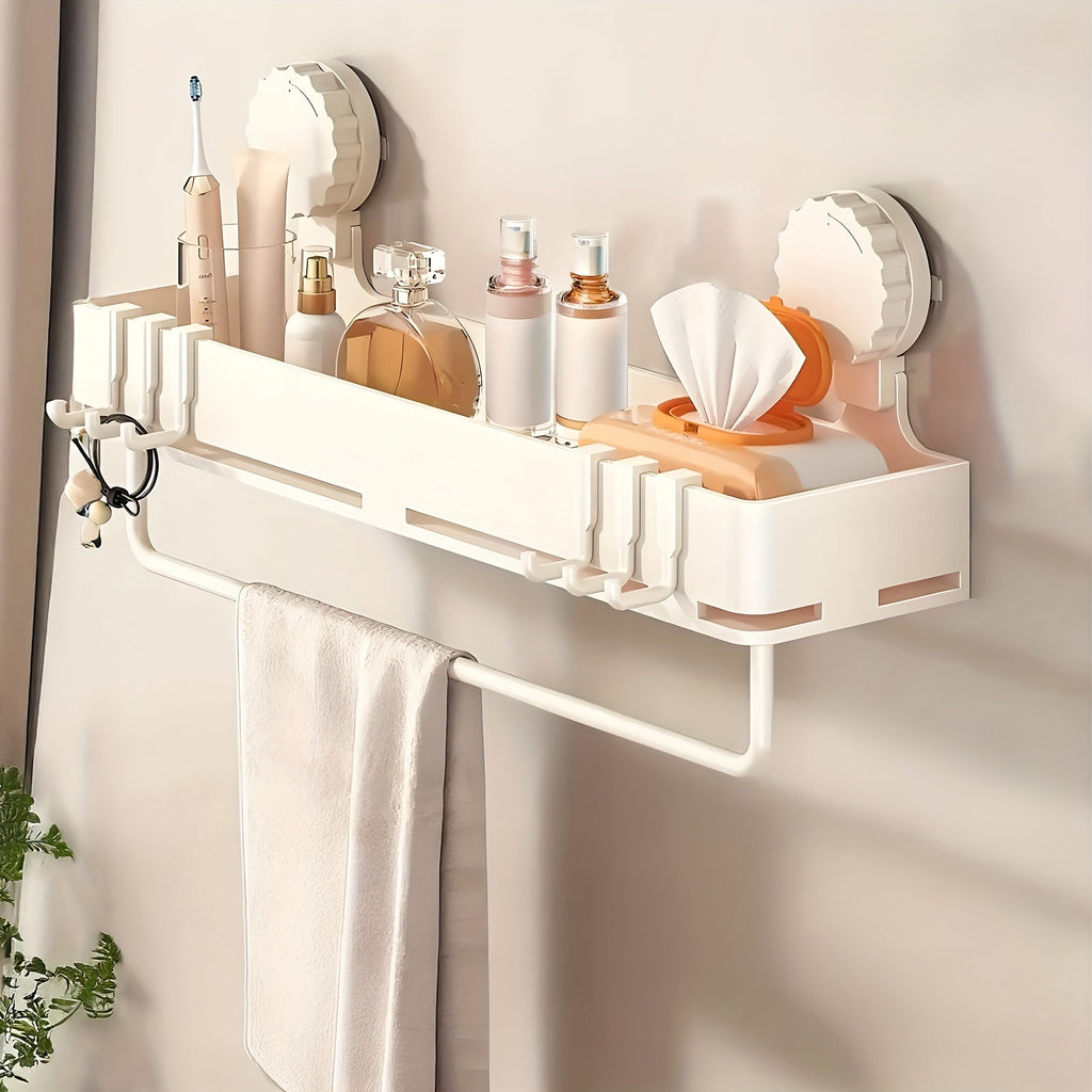 Shower Caddy, Wall-Mounted Bathroom Shelf Organizer for Shampoo Soap, Heavy-Duty Floating Shower Shelves