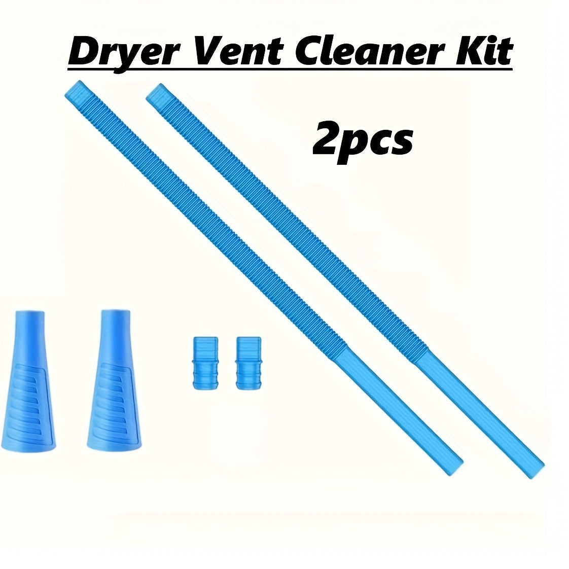 Dryer Vent Cleaner Kit Replacement Parts in a Flexible Design for Home Laundry (2pcs Vacuum Hose Attachment and Lint Trap Brush)