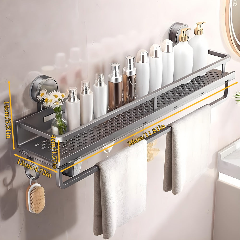 Shower Caddy, Wall-Mounted Bathroom Shelf Organizer for Shampoo Soap, Heavy-Duty Floating Shower Shelves