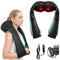 Neck Massager, Heated Shiatsu Kneading Pillow for Shoulders and Back, Portable Electric Design for Home Comfort