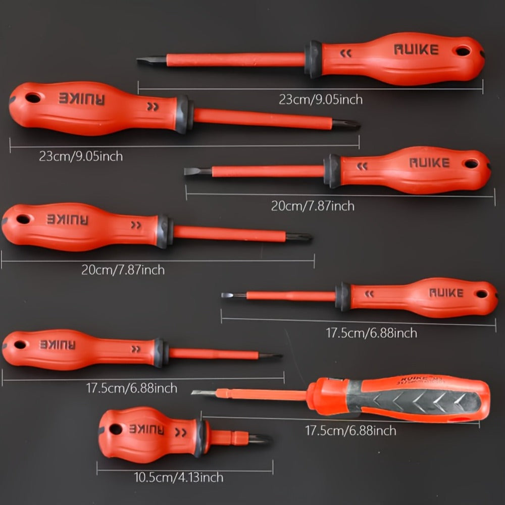 Magnetic Screwdriver Set with 4 Slotted and 4 Phillips Non-Slip Handle Precision Screwdrivers for Electronics