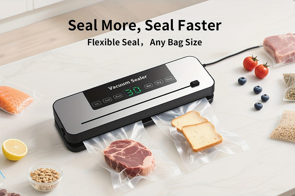 Vacuum Sealer Machine with Bags Cutter and Hose for Dry and Moist Foods