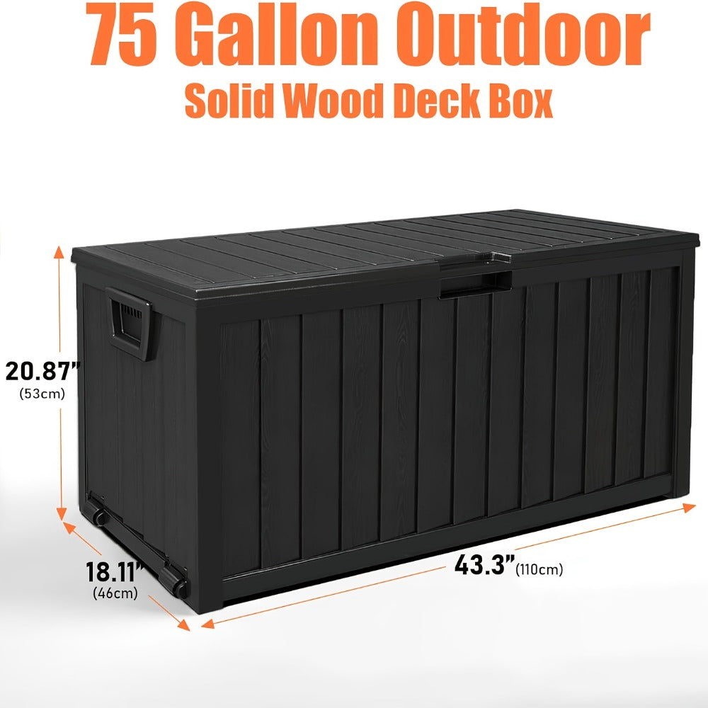 Outdoor Storage Box with Handles and Wheels for Pool Accessories