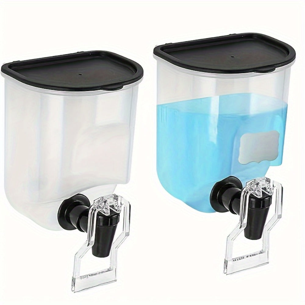 Mouthwash Dispenser with Wall Mounted 2-Pack 21 oz Plastic Container and Space Saving Bathroom Organizer for Countertop Storage