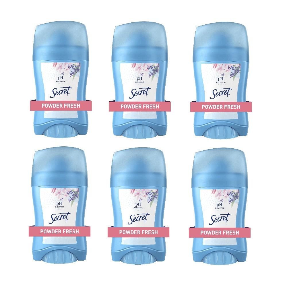Antiperspirant Deodorant, Secret Powder Fresh 1.7 oz 6 Pack, Daily Underarm Protection for Women