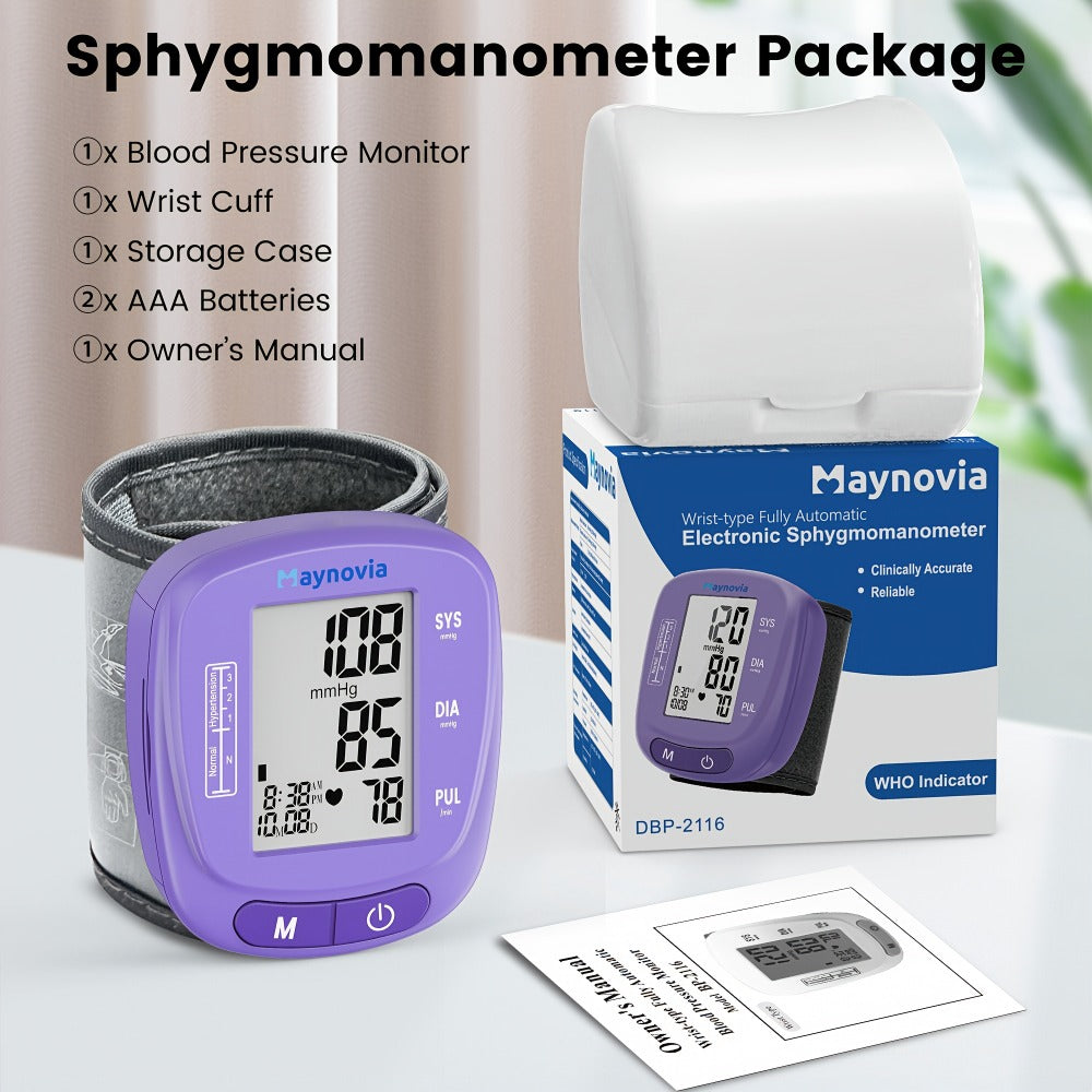 Blood Pressure Monitor, Oximeter Fingertip Digital BP Machine Home Use, Fully Automatic Hypertension Tracker