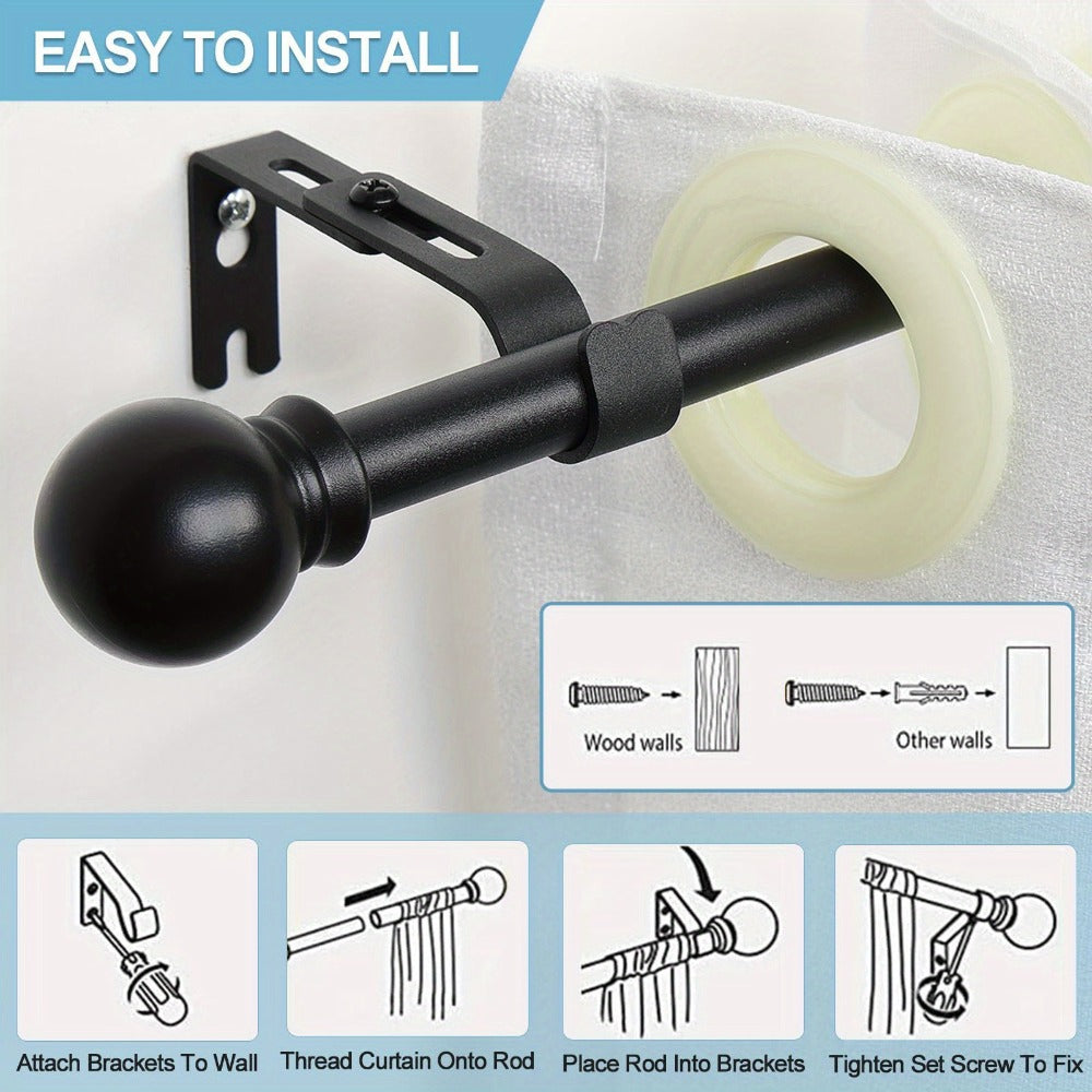 Adjustable Curtain Rod in an Adjustable Design for Living Room and Kitchen