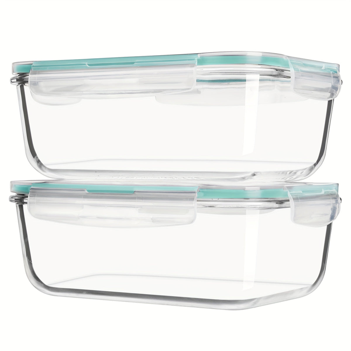 Lids 2 Pack 63oz Borosilicate Glass Meal Prep Containers, Leak-Proof Baking Dish Set, Glass Food Storage Container