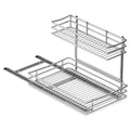 Kitchen Organizer, Cabinet Pot & Pan Organizer Rack 10 Adjustable Dividers, 11"W x 17.5"D x 8.3"H, Chrome Steel Kitchen Storage
