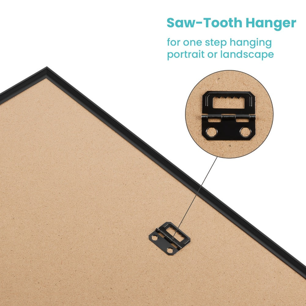 16x24 Picture Frame Set of 3, Poster Frames 16 x 24 Inch with Scratch-Proof Cover, Slide-In Assembly, Horizontal & Vertical Wall Mount Display - Black, Gold, Natural