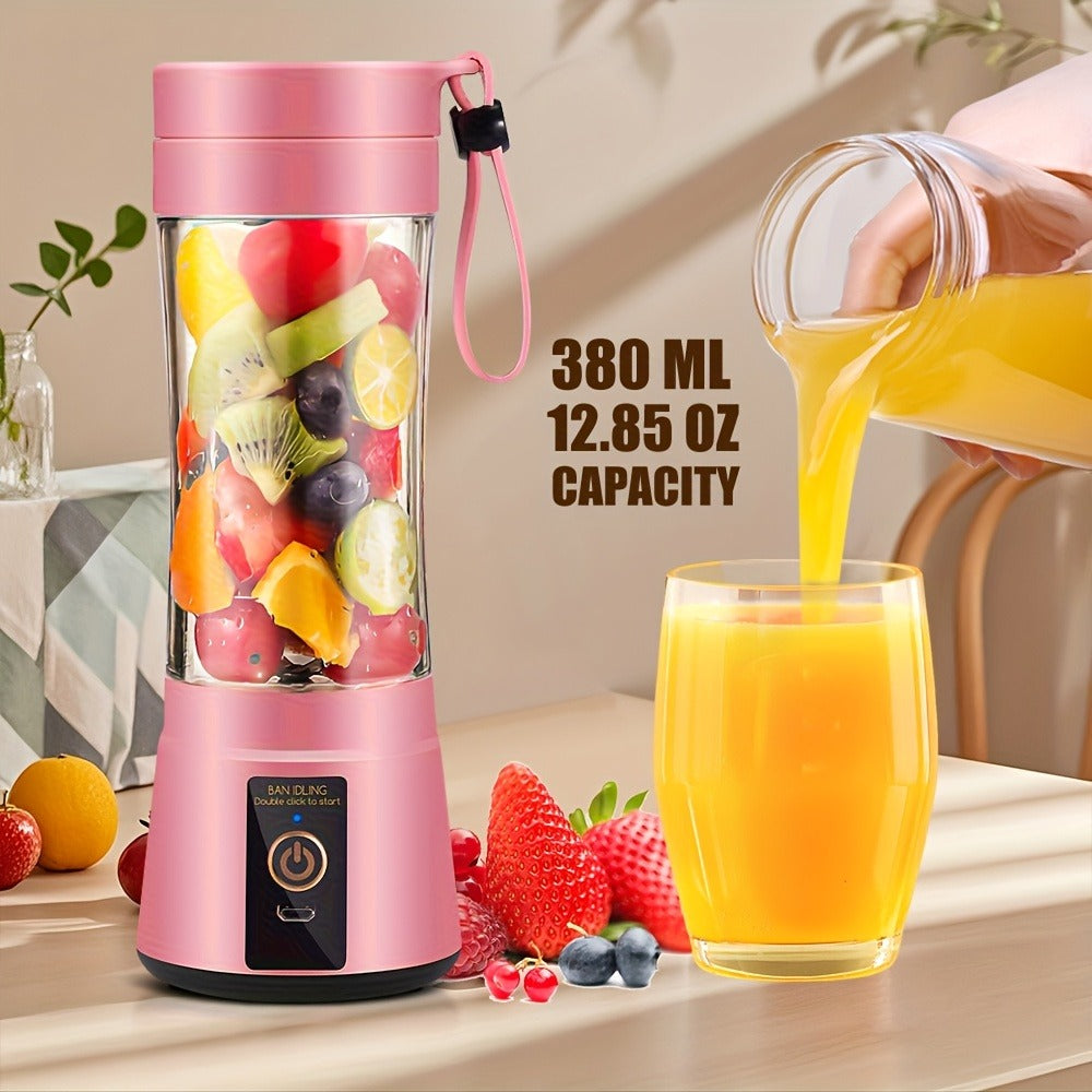 Blender Cup with USB Rechargeable 380ML and 6 Blades for Smoothies