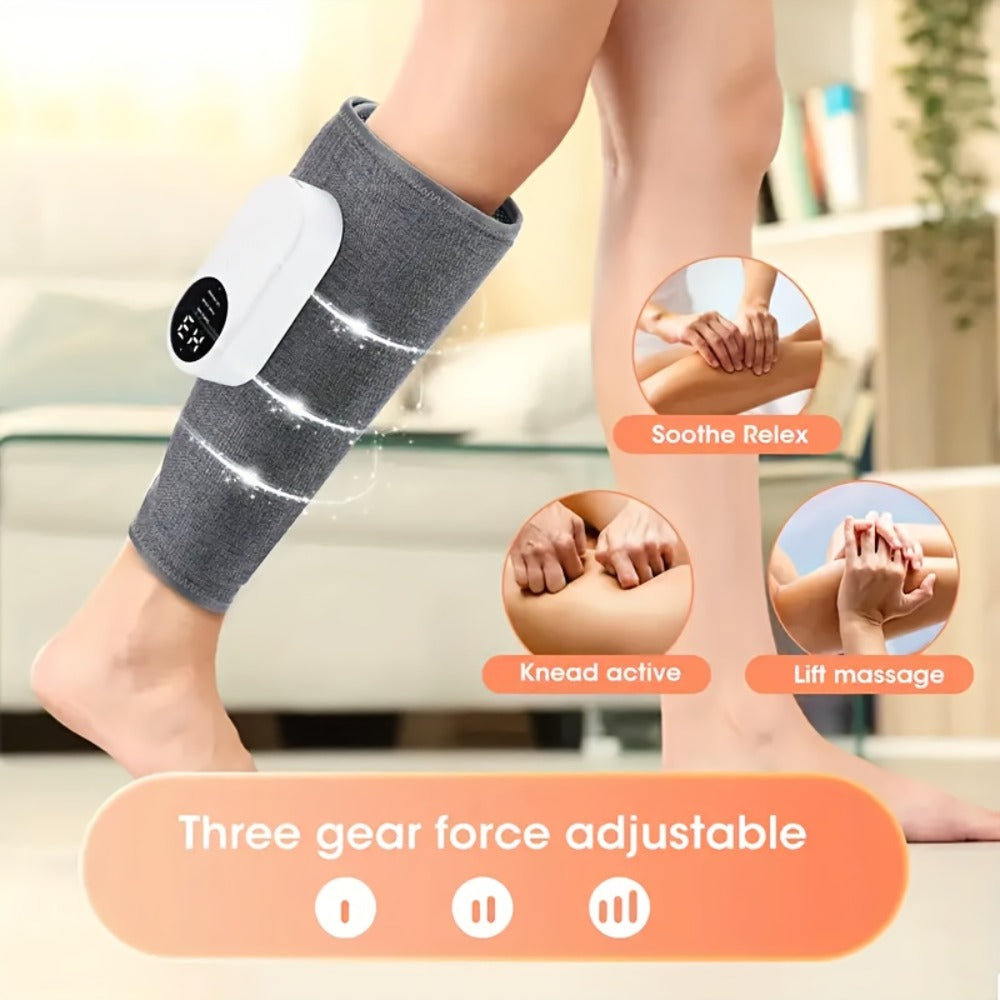 Leg Massager: Air Compression, Cordless Calf & Foot Massager with 3 Intensity Levels for Legs, Thighs