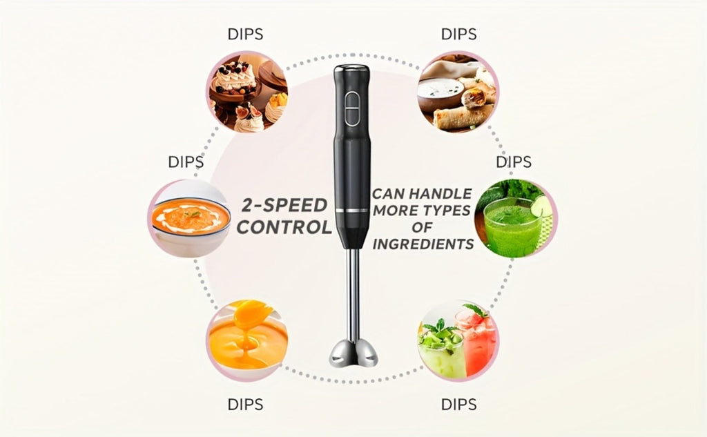 Immersion Blender 400W with Turbo Mode - Handheld Stick Blender with 304 Stainless Steel Blades, 2-Speed Electric Hand Blender, Detachable Shaft, Portable Immersion Mixer for Soups, Smoothies & Baby Food