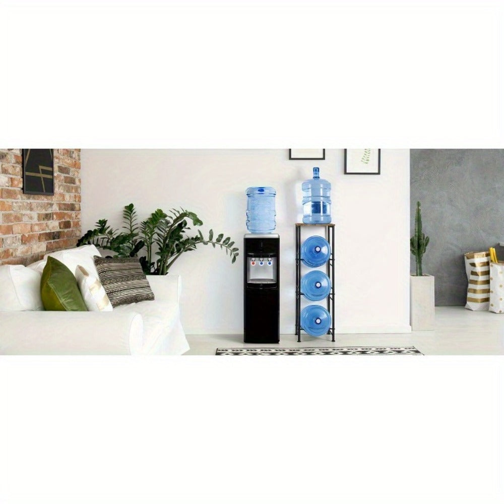 5 Gallon Water Jug Holder in Particleboard and Steel Frame for Kitchen and Office (3-Tier Rack Organizer)