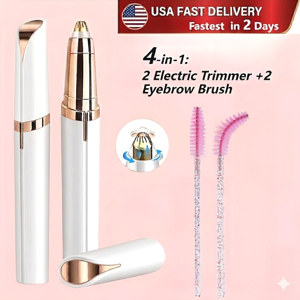 Eyebrow Trimmer: Electric for Women 2 Pack, USB Rechargeable Painless Precision Eyebrow Razor Pen