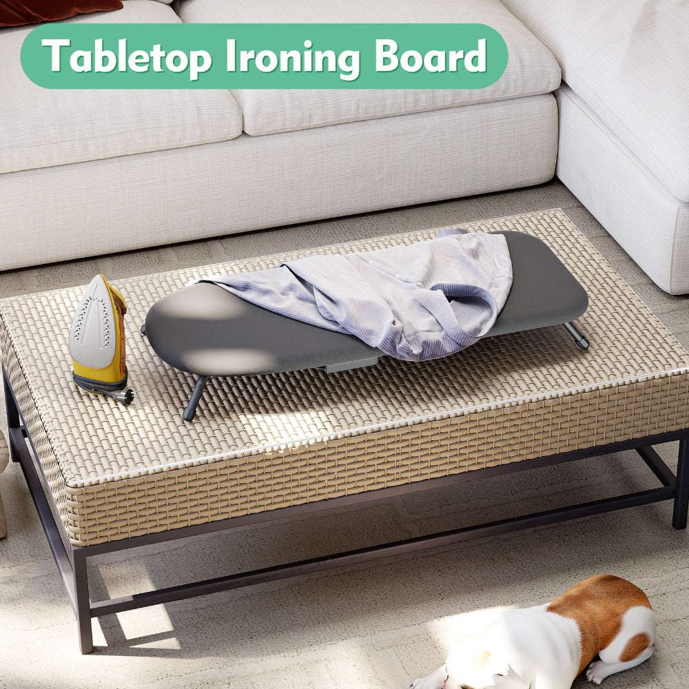 Ironing Board, Tabletop Portable, Compact Small Metal Frame Non-Slip Feet for Home Travel Apartment Dorm