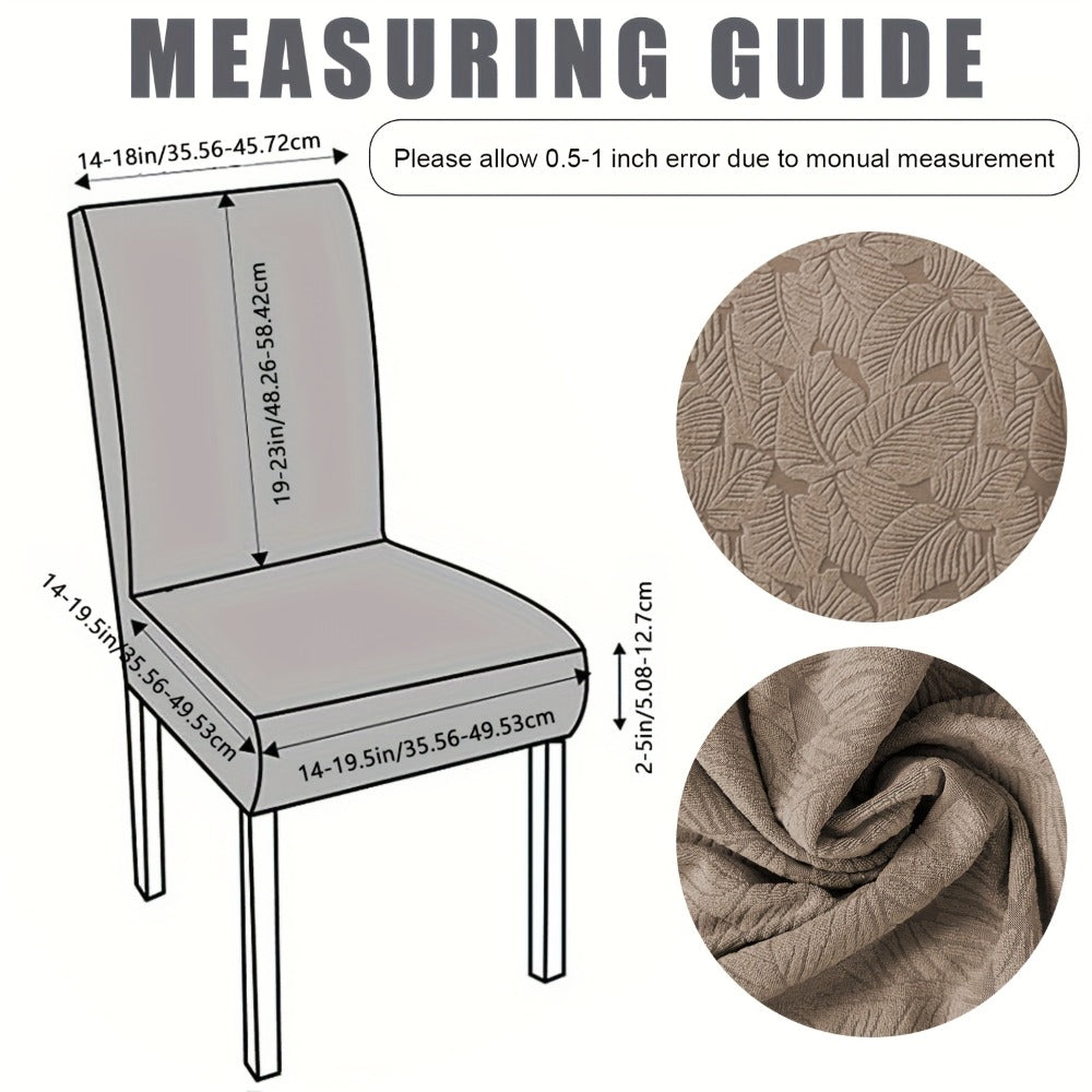 Chair Covers, Plant Print Slipcovers for Dining Room Kitchen Chairs, Elastic Parsons Chair Protector