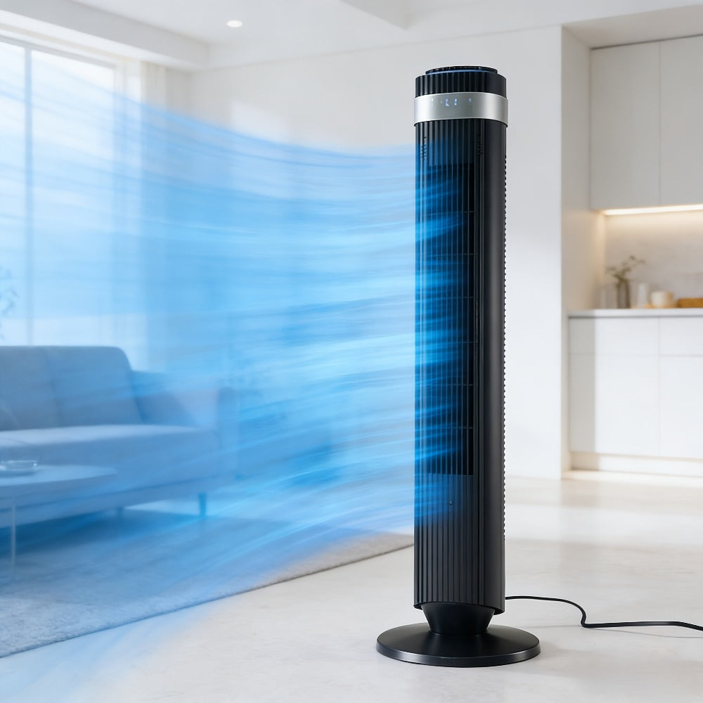 Tower Fan with LED Display 4 Speed Settings and 12-Hour Timer
