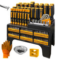 Magnetic Screwdriver Set 121-Piece – Chrome Vanadium Steel, Non-Slip Handle, Multi-Size Bits with Storage Rack, Magnetic Bowl, Gloves & Nail Puller – Complete DIY Tool Kit Gift for Men