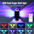 Eagle LED Wall Lamp – Colorful Ambient Night Light with Motion Sensor, Rechargeable Battery, Remote Control & Magnetic Wall Mount for Bedroom Living Room Corridor Hallway Decor (Black)