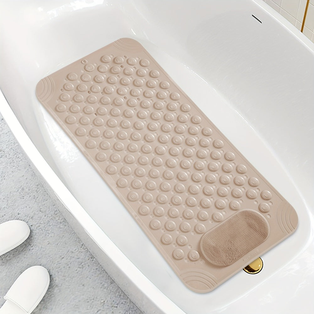 Non-Slip Bath Mat, Cushioned Shower and Tub Floor Mat with Massage Texture in Two Rectangular Sizes