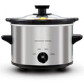 Mini Slow Cooker 1.5QT & 2.0QT with Adjustable Temperature Ceramic Crock & Dishwasher Safe Glass Lid – Small Slow Cooker for Sauces Dips Soups Stews, Stainless Steel & Black