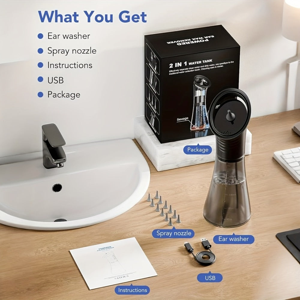 Ear Wax Removal Kit with Temp Sensor and Medical-Grade Safe Home Ear Care System