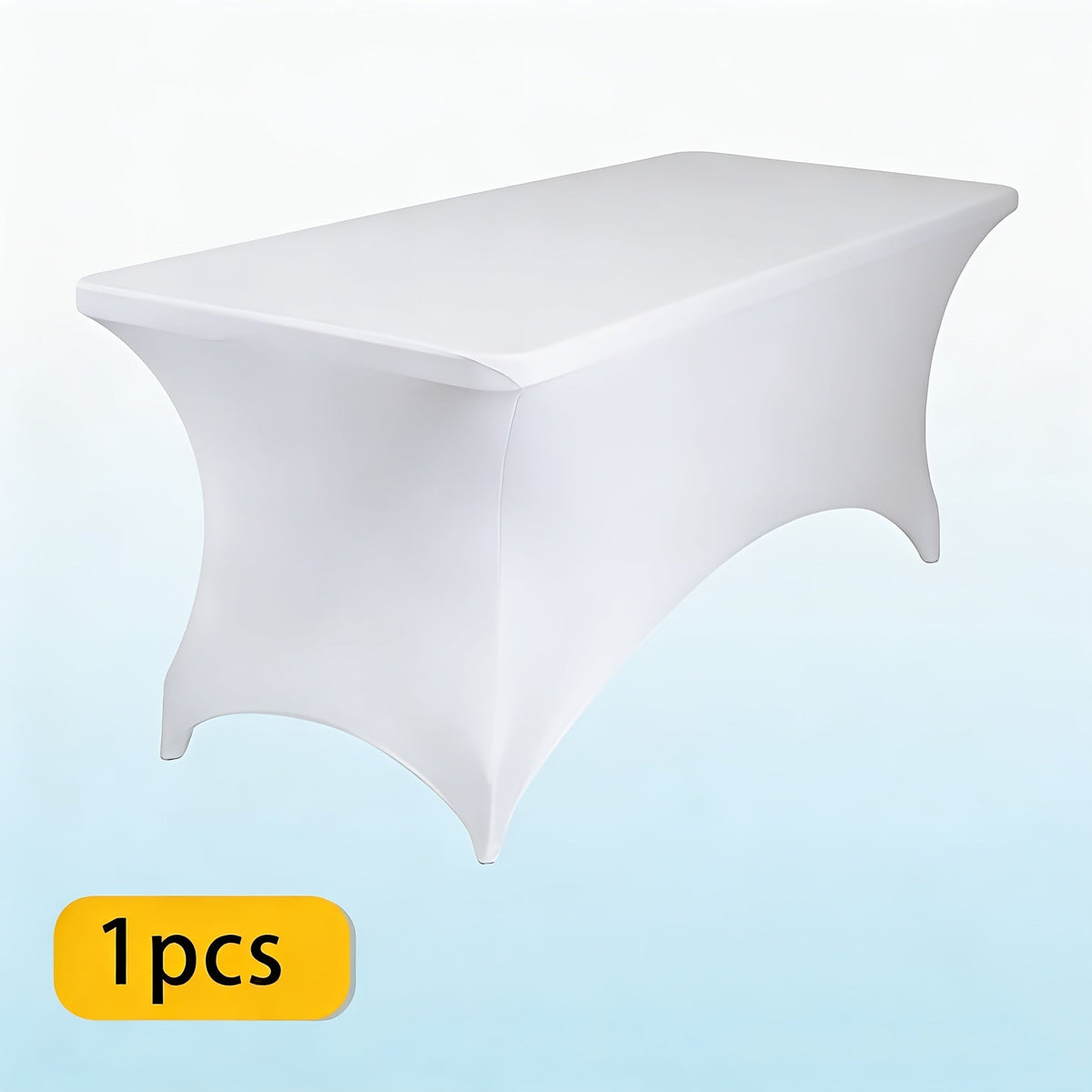 Spandex Tablecloth for 6 ft Rectangle Tables – Elastic Fitted Table Cover for Events, Parties, Weddings & Banquets – Wrinkle-Free Stretch Fabric in Black, White & Red, Indoor & Outdoor Use