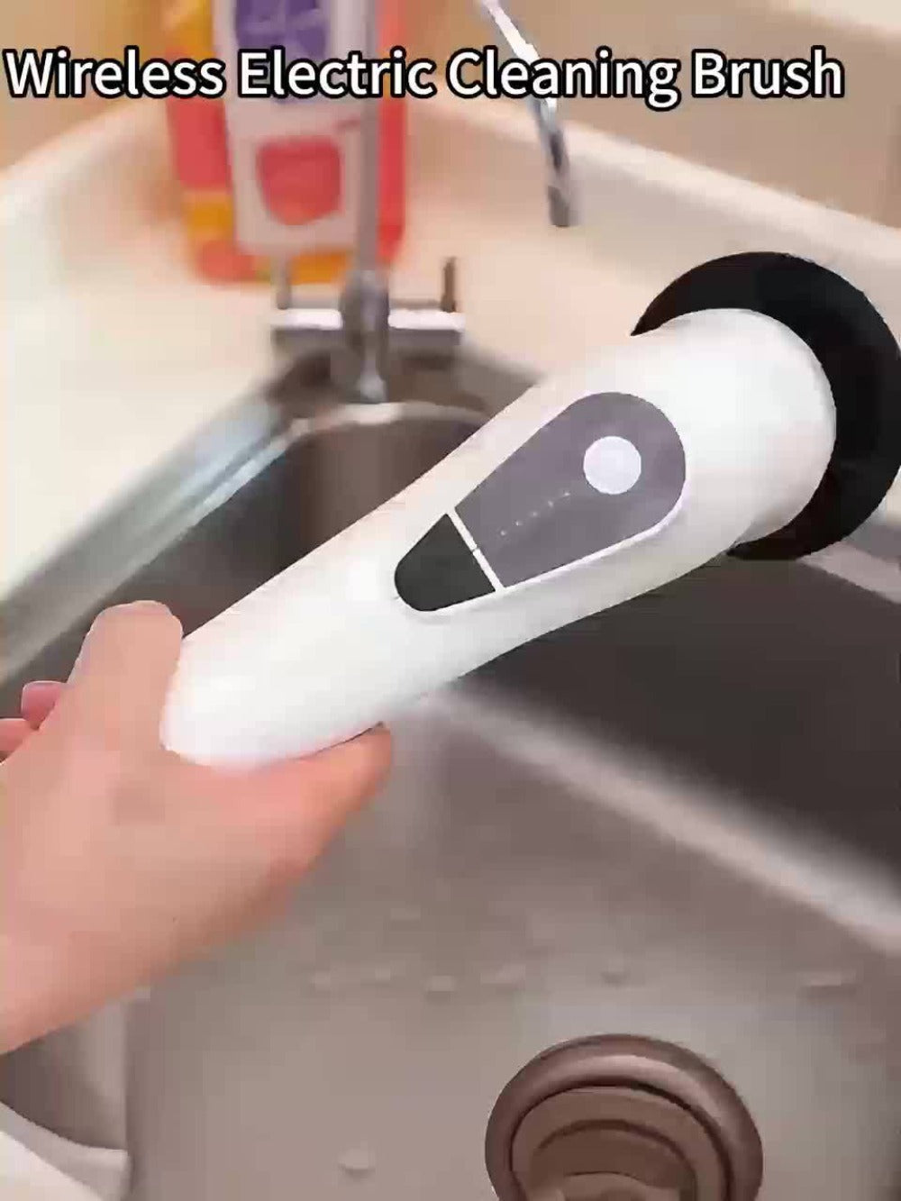 Scrubber with 9 Interchangeable Brush Heads 5 Speed Settings and 3 Extendable Handles