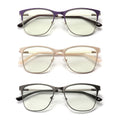 Anti Blue Light Reading Glasses 3 Pack Metal Frame Rectangular Readers – Polycarbonate Lenses, Spring Hinges, Unisex Men Women Mixed Colors, Multiple Magnification Strengths for Reading and Screen Use