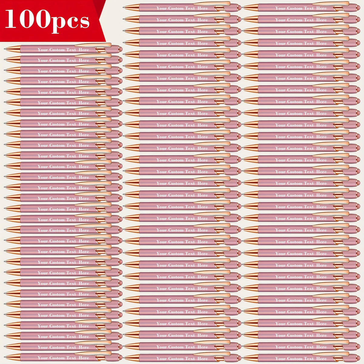 Custom Engraved Ballpoint Pen Set 100pcs, Personalized Metal Luxury Pens Bulk, Engraved Writing Instruments for Wedding, Corporate Gifts, Graduation, Birthday, Christmas, Anniversary & Party Favors – Red, Black, Purple, Gold, Blue