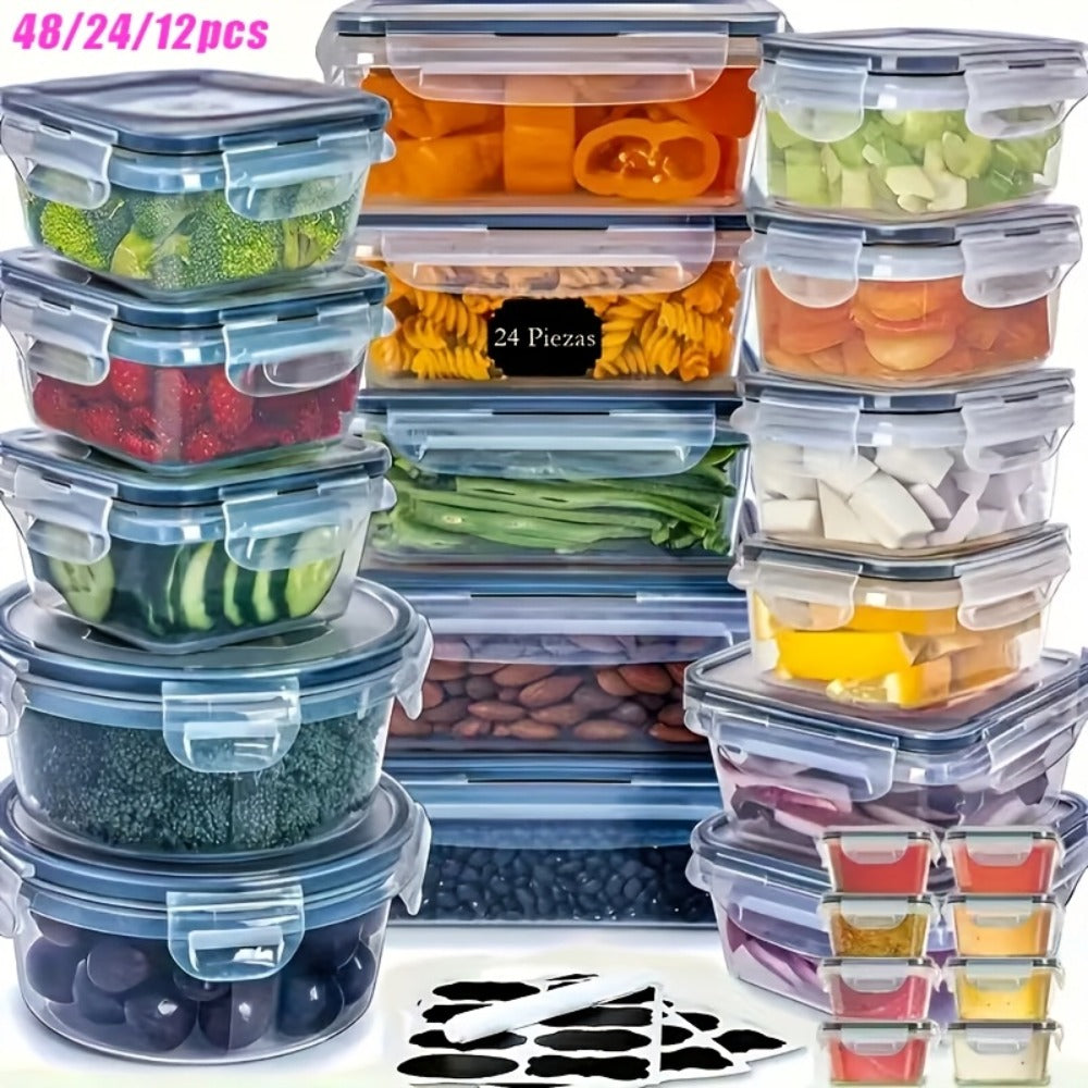 Food Storage Containers With Lids Airtight Plastic Container Set for Kitchen Pantry Organization, Easy-Lock Leak-Proof Design