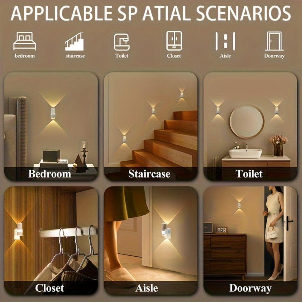 LED Dimmable 3000K Warm Light & Auto Sensor, 2 Pack for Hallway Bedroom, Adjustable / Dimmable, Plug In Night Light