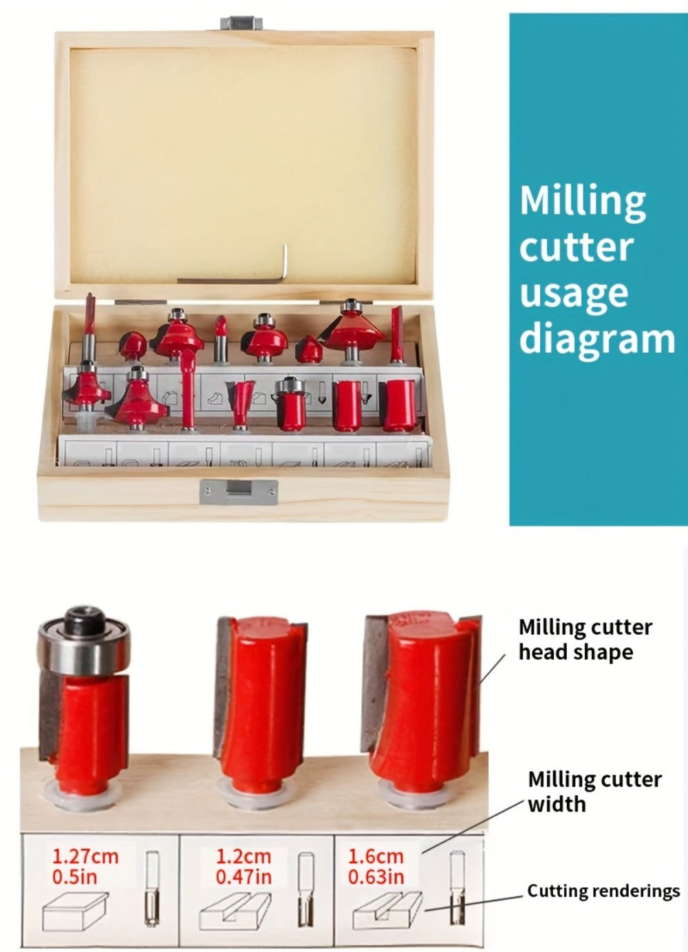 Wood Router with Wood Slotting and Optional 15pc Milling Cutter Set for Woodworking