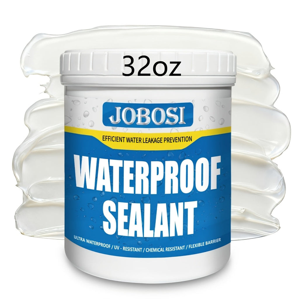 Waterproof Sealant Liquid Glue 32oz 1KG Leak Repair Agent – Indoor Outdoor Waterproof Coating for Roof Basement Wall Pipe Crack Sealing, Transparent & Black, Strong Adhesive Waterproof Repair Glue